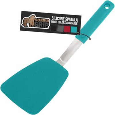 GORILLA GRIP Patented Nonstick Heat Resistant BPA-Free Silicone Spatula, Non Scratch Flexible Head For Pans, Slip Resistant Soft Rubber Handle, Kitchen Spatulas For Cooking Food, 11.6 In