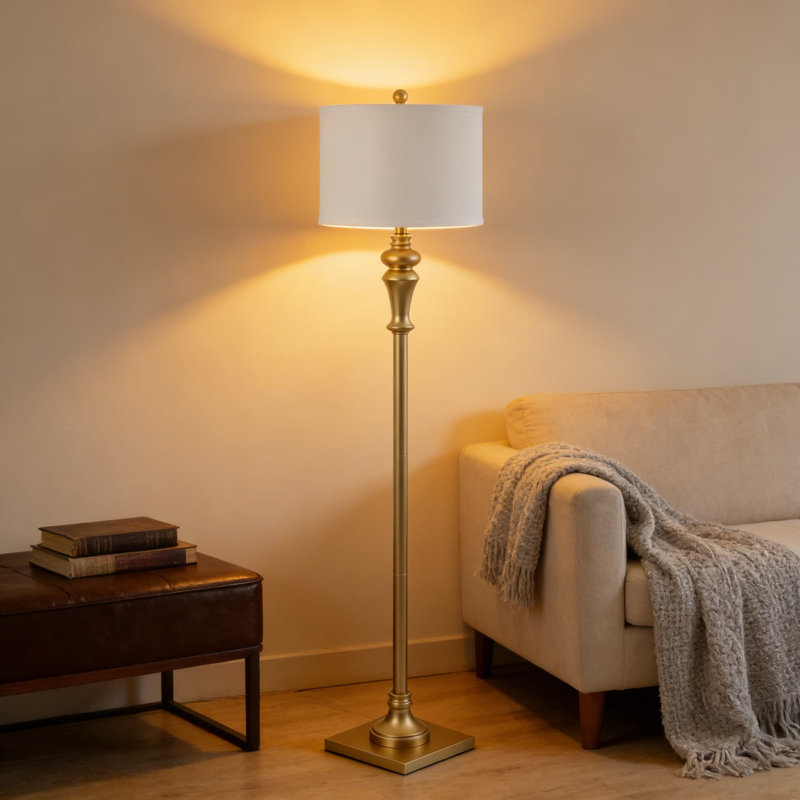 Lampe sur pied Farmhouse avec ampoule à DEL - Lampe sur pied de 61 pouces pour le salon, la chambre à coucher ou l'éclairage de bureau
