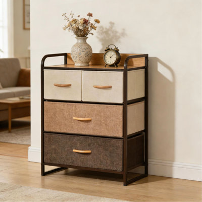 Commode de rangement autoportante, tour de rangement à 3 niveaux, unité de rangement chic