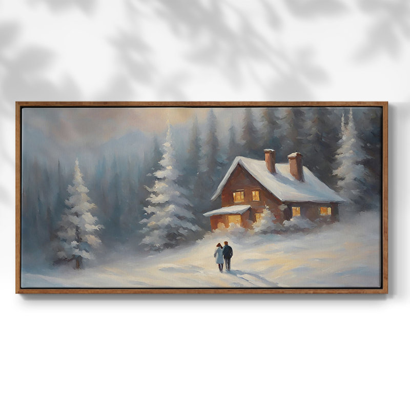 «Landscape Series» -CCCXVII- Toile tendue avec châssis tendue, prête à être accrochée, H 21 po x l 41 po, Noyer