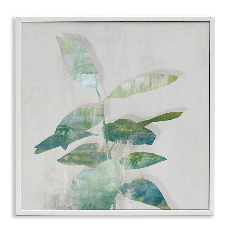 Giclée encadrée de feuilles minimalistes, design par Alex Black, H 12 po x l 12 po