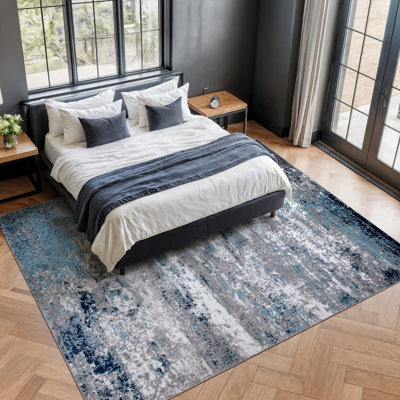 Willington Abstract Gray/Blue Rug