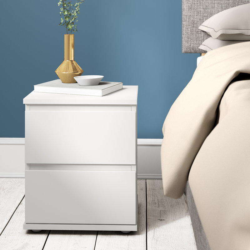 Gosselin 40.2cm W Bedside Table, White