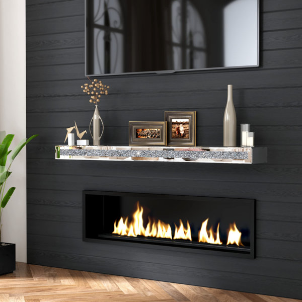 Barton Fireplace Mantel Shelf 48 Floating Wallmount Beam Easy