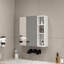 Armoire de salle de bain avec miroir blanche, surface de 0,12 pouce, compartiments internes pour le rangement des serviettes de petite taille