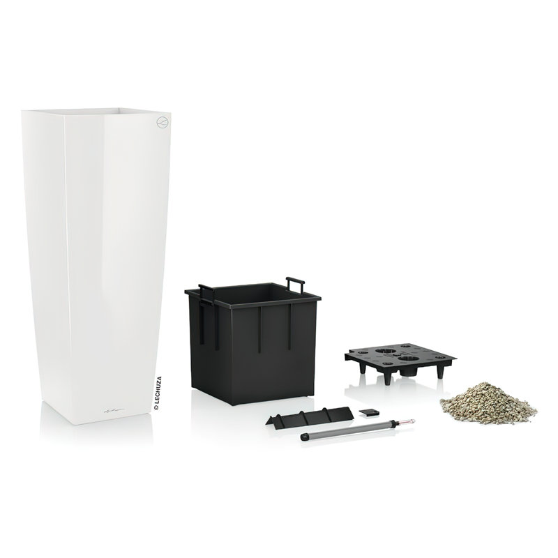 Cubico Ceramic Pot Planter, White