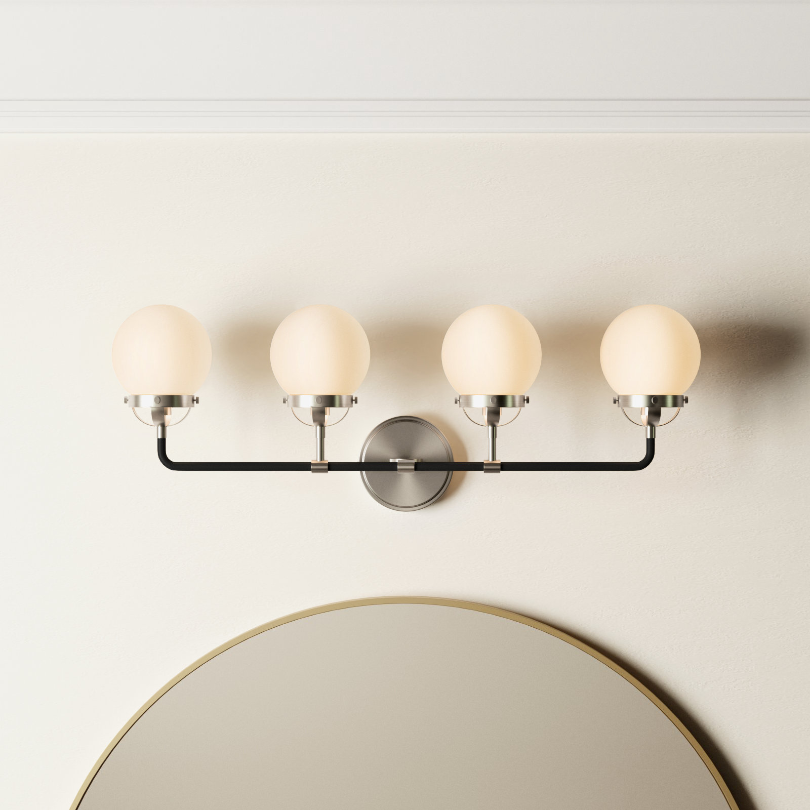 Newport 4-Light Vanity Light, Brushed Nickel, No 