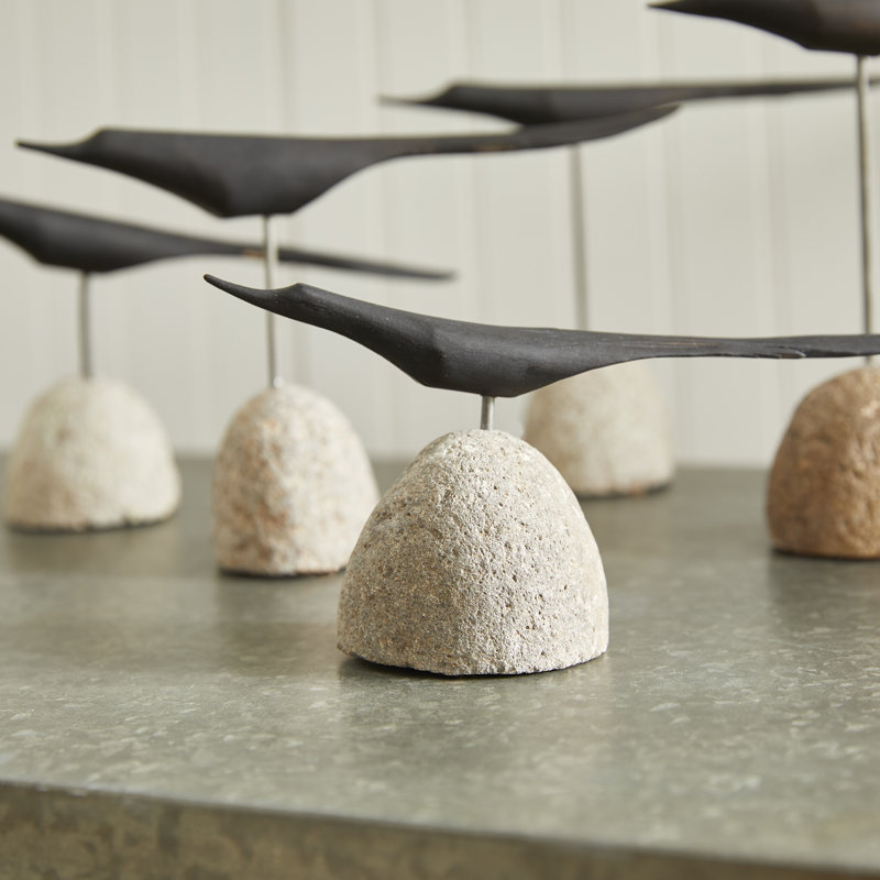 5 Piece Soma Loft Flock Statue Set, Black