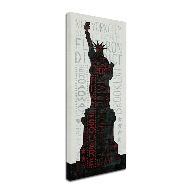 « statue of liberty » par michael mullan, publicité rétro sur toile tendue, H 24 po x l 10 po x P 2 po