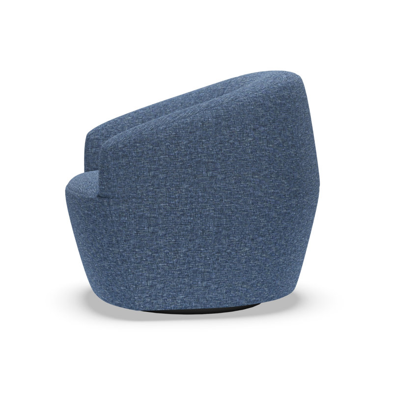 Fauteuil demi-tonneau pivotant de 37,5 po Artistica Upholstery, Bleu / turquoise