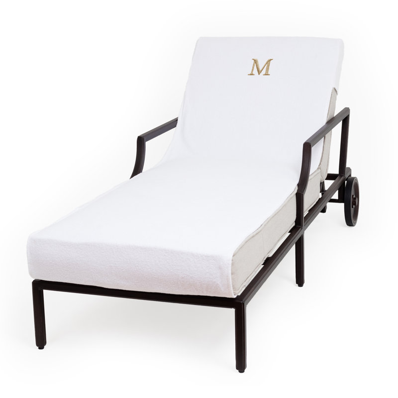 Chaise Lounge Cover Cotton, White\Yellow, M