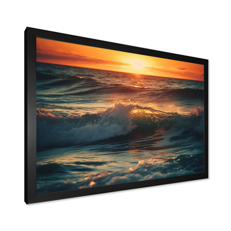 " Ocean Tranquility II ", Black Picture Framed, 12" H x 20" W x 1" D