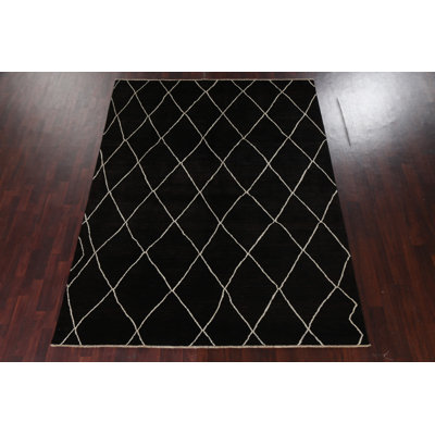 Tapis unique en laine noué à la main 7 pi 7 po x 9 pi 9 po New Age