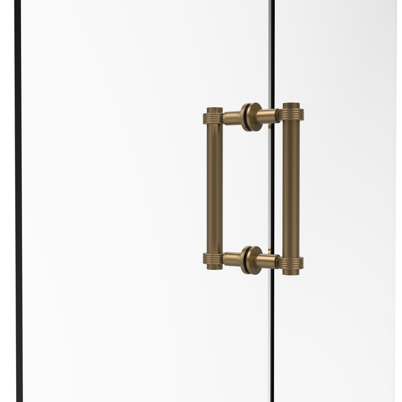 Poignée de douche arrière à dos contemporaine avec accent évasé, H 1,7 po x l 10,3 po, Bronze brossé