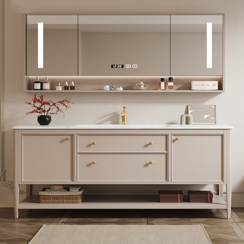 Meuble de salle de bain luxueux à la française, H 32,68 po x l 70,87 po x P 21,65 po