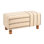 Sullivan Rectangular Cotton Ticking Stripe and Acacia Wood Ottoman Bench