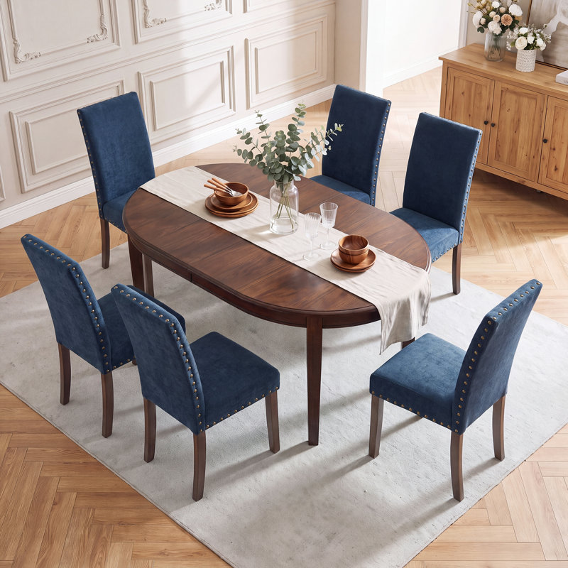 Chaises de salle à manger Bontrager, Bleu