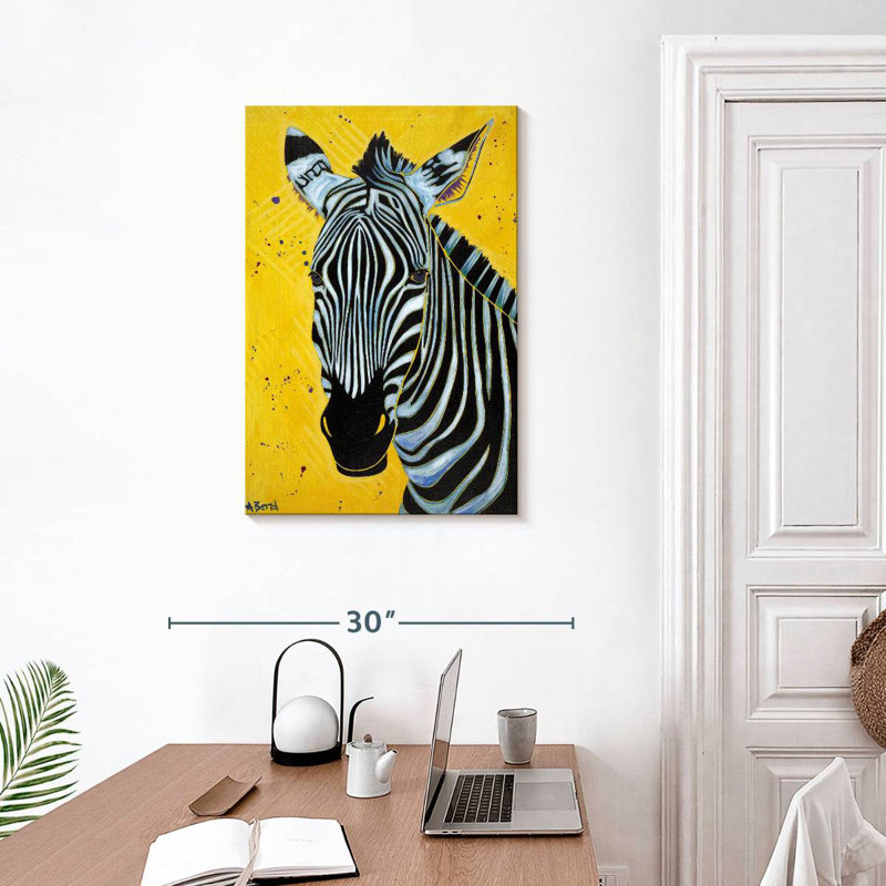 Multicolore zèbre Brampt jaune, H 30 po x l 20 po