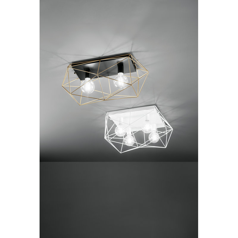 Confucius Flush Mount, White, White