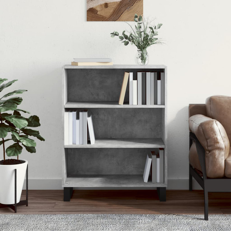 Marylin 90cm H x 69.5cm W Standard Bookcase, Concrete Oak