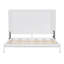 Grand lit escamotable mural avec accents en rotin - Armoire compacte blanche pour bureau à domicile et chambre d'amis