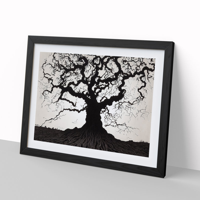 Bewitching Oak Tree - Single Picture Frame Print, Black Framed, 34cm H x 46cm W x 2cm D