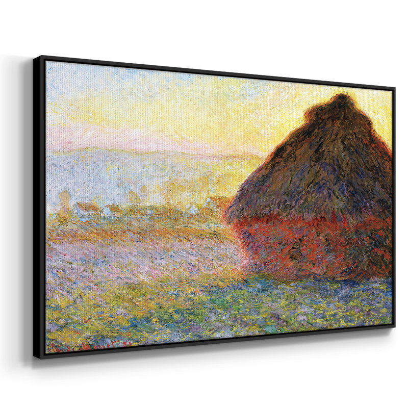 " Grainstack At Sunset, 1891 ", 37" H x 25" W x 2" D, Black