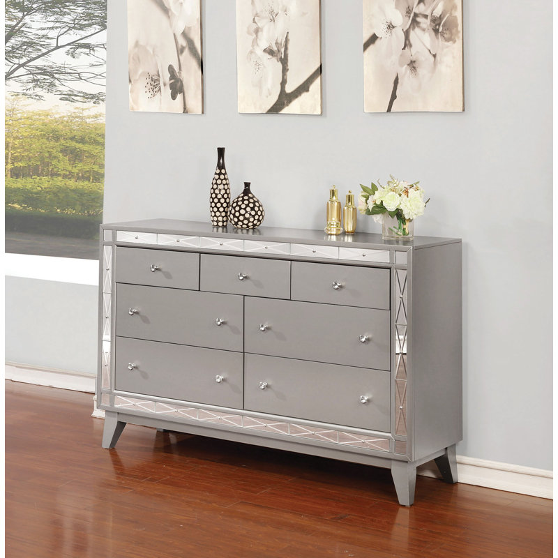 Ensemble de chambre à coucher à panneaux 5 pièces Dareck Melisent, Double
