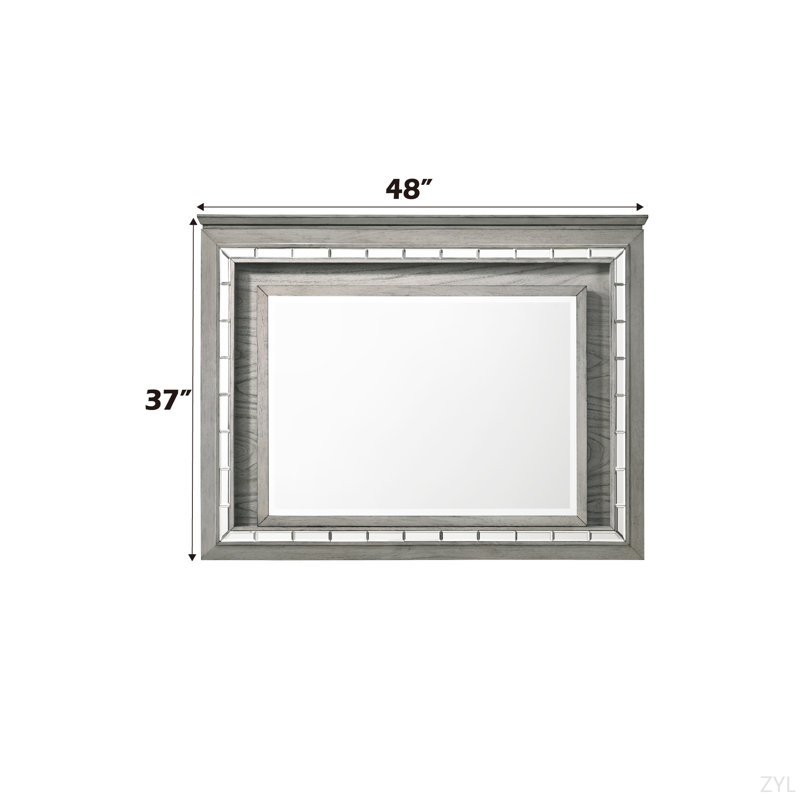 Miroir au fini chêne clair clair avec DEL