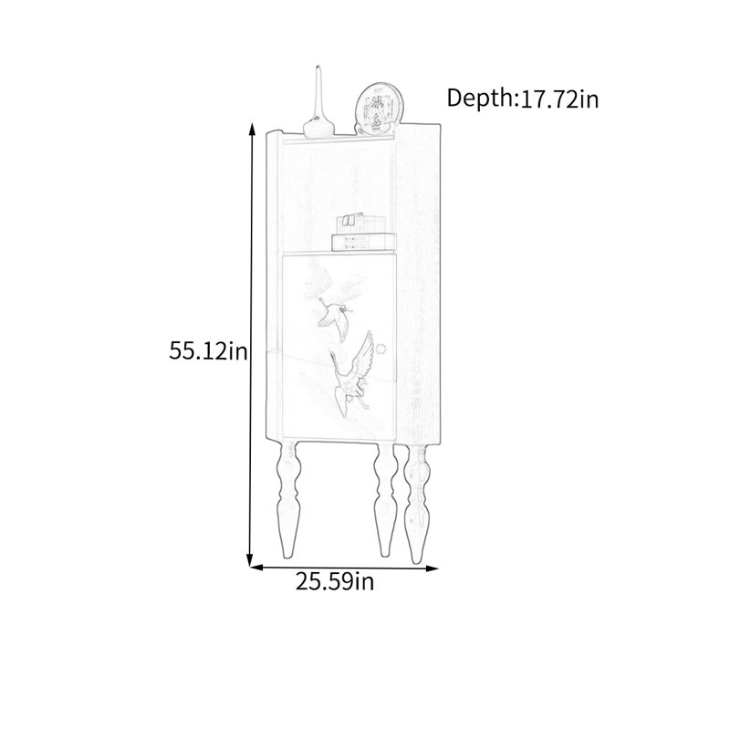 Armoire de rangement en noyer avec porte simple