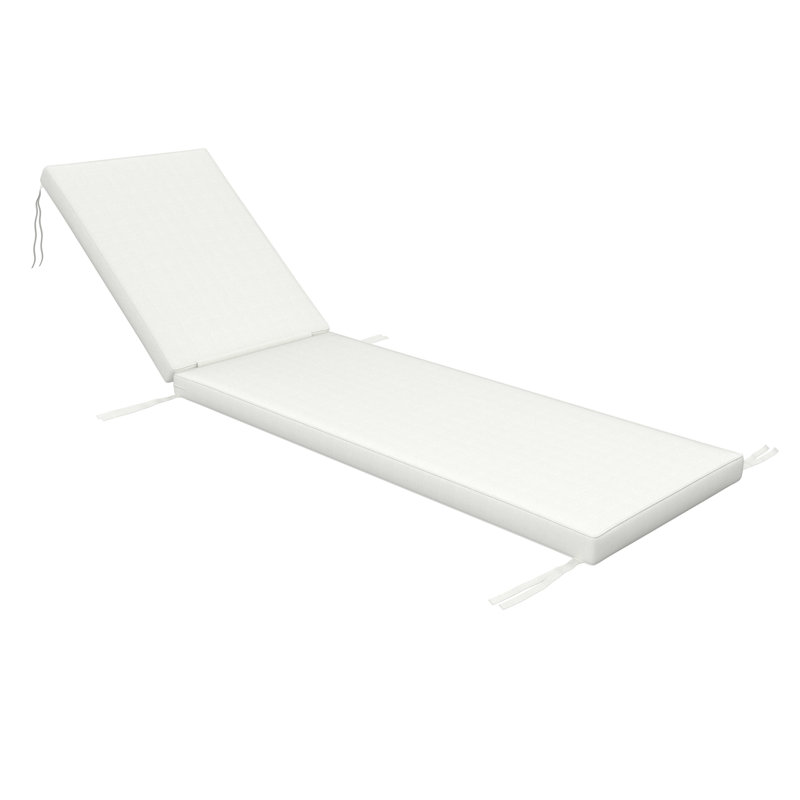 Outdoor Chaise Cushion With Sunbrella Fabric, 21" W x 78" D, Sunbrella® Canvas White