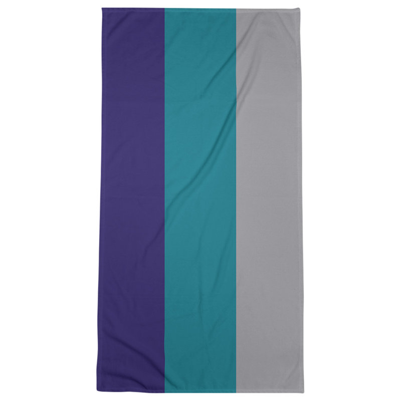 Lightweight Bath Towel, Dark Purple/Teal/Gray