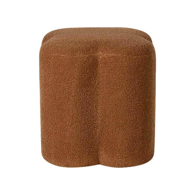 41cm Wide Irregular Solid Colour Pouffe Ottoman, Brown