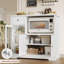 35.4" Wide  Kitchen Pantry, Food Pantry wih Cupboard, Drawer, and Microwave Cube-111987836