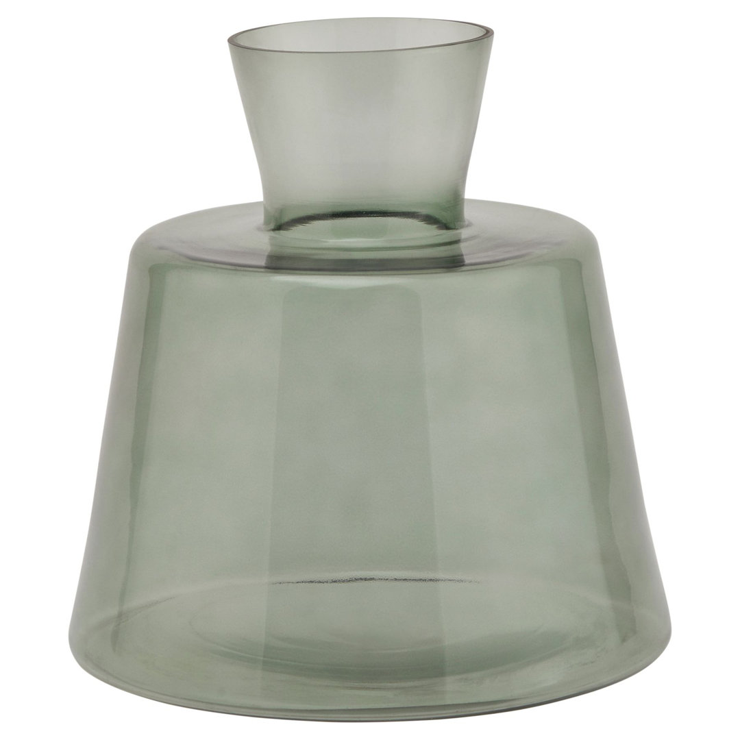 Smoked Sage Glass Large Ellipse Vase