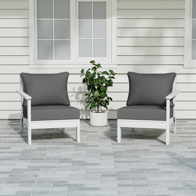 Ensemble de sièges profonds avec coussins, White, Gray