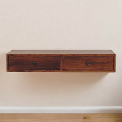 Lunar 2-Drawer Chestnut Wall-Mounted Console