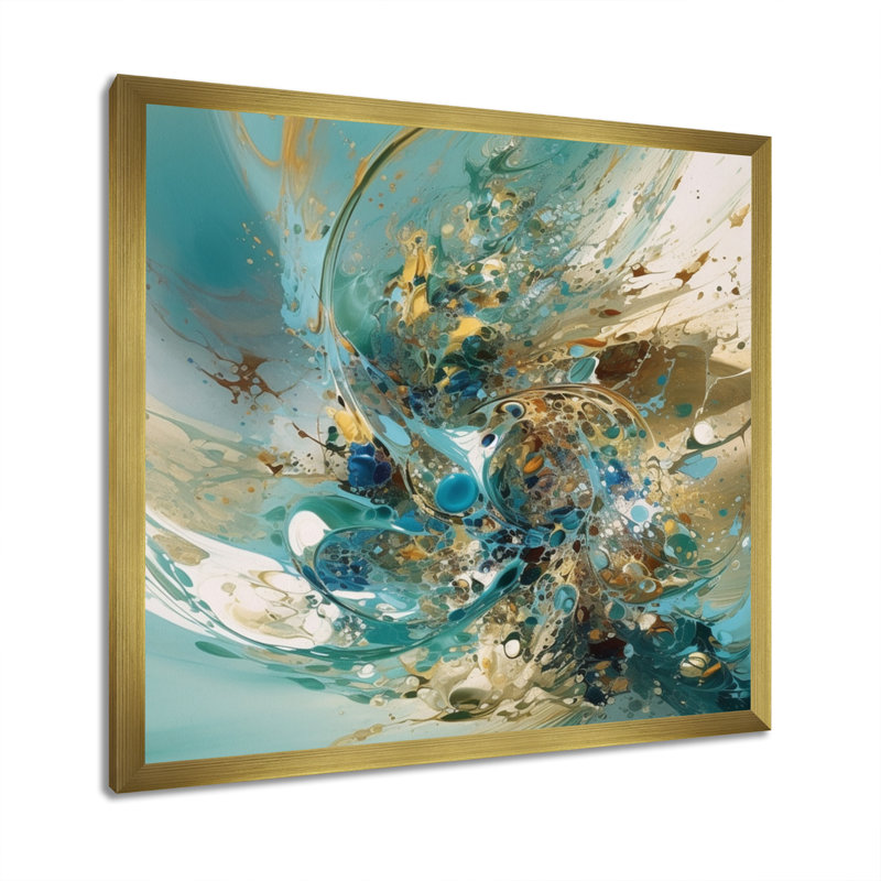 Impression sur toile, Encadrement doré, H 36 po x l 36 po x P 1,5 po