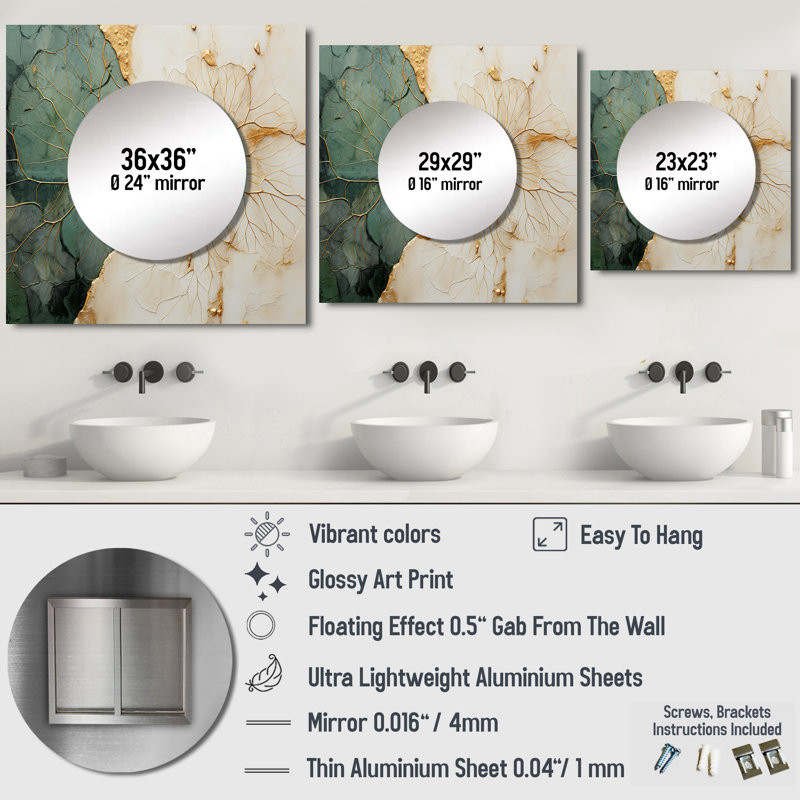 Art mural en miroir Terina, 29 po x 29 po