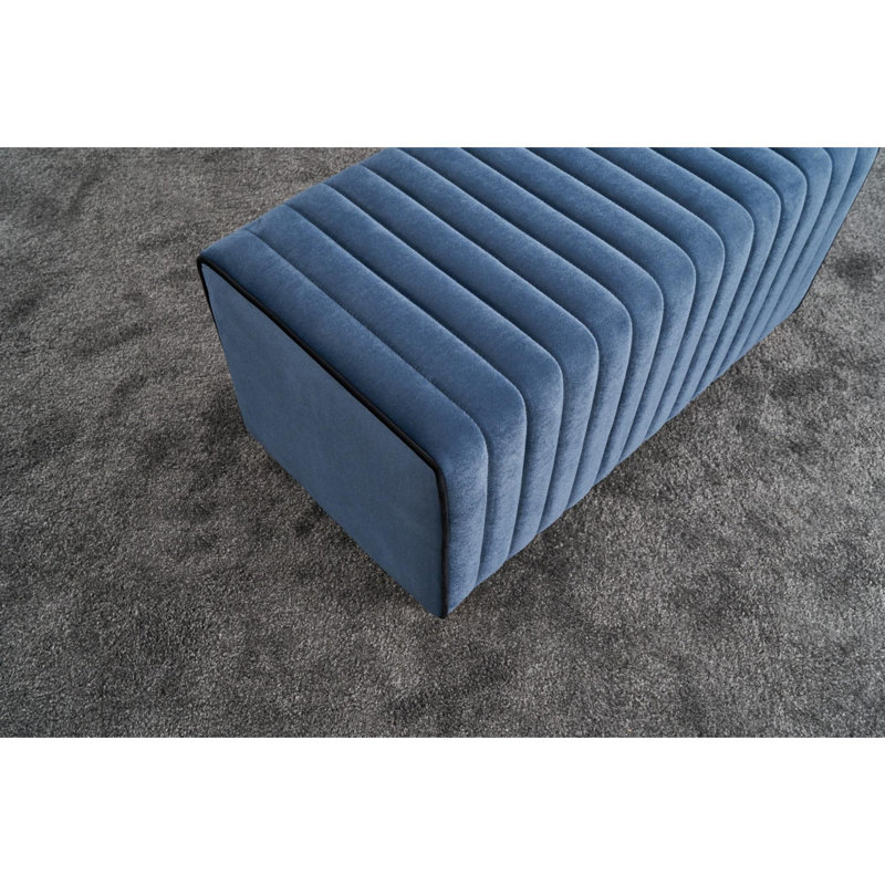Repose-pieds rembourré rectangulaire Tekas Laylanii, Bleu