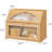 Bread Box, Bamboo Wood Bread Box For Kitchen Counter, Double-Layer Bread Storage Bin, Acrylic Glass With Diamond Patterns (Natural)