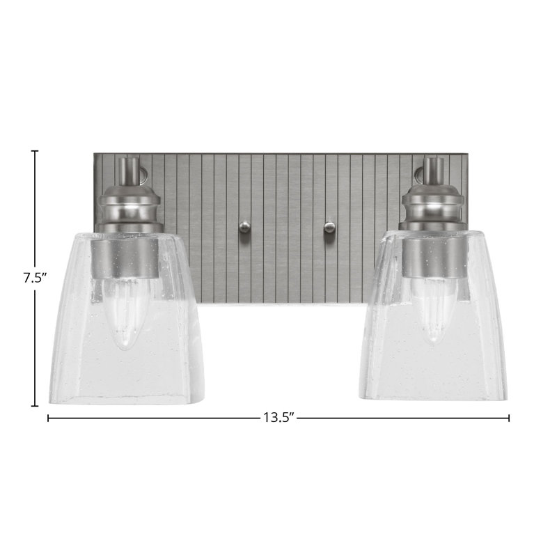 Auhert 2 - Light Vanity Light, Brushed Nickel, Clear