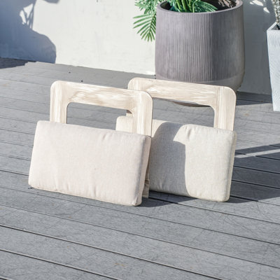 Ensemble de 2 accoudoirs en aluminium avec coussins pour canapé (49 x 52 cm)
