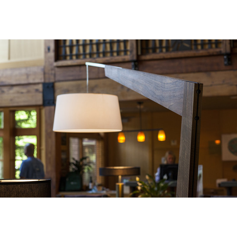 Valeo 97'' Brown Task Floor Lamp, Dark Stained Walnut