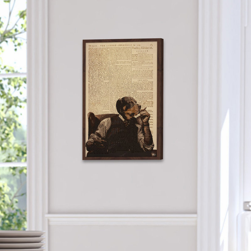 «Serious Times» par Eyre Tarney - Reproduction d'art graphique sur papier encadré, H 18 po x l 12 po x P 1,5 po