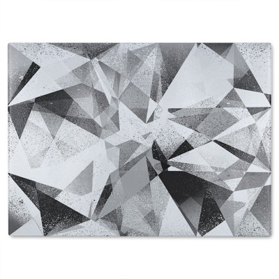 Geometric Grunge Pattern Glass Chopping Board