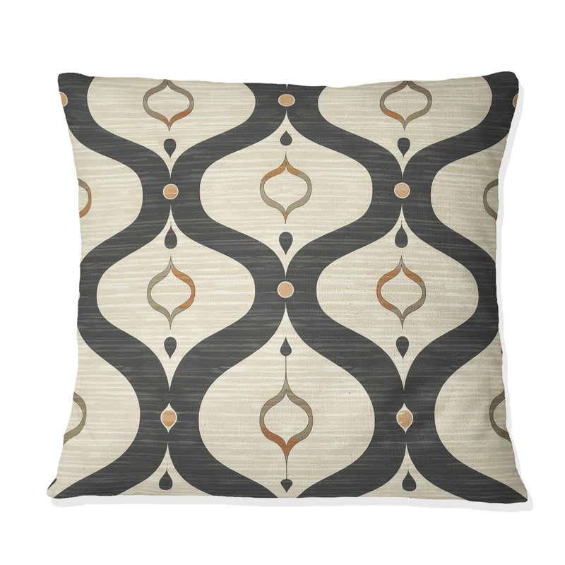 Coussin décoratif beige Mid-Century Quatrfoil I - Mid-Century, H 16 po x l 16 po