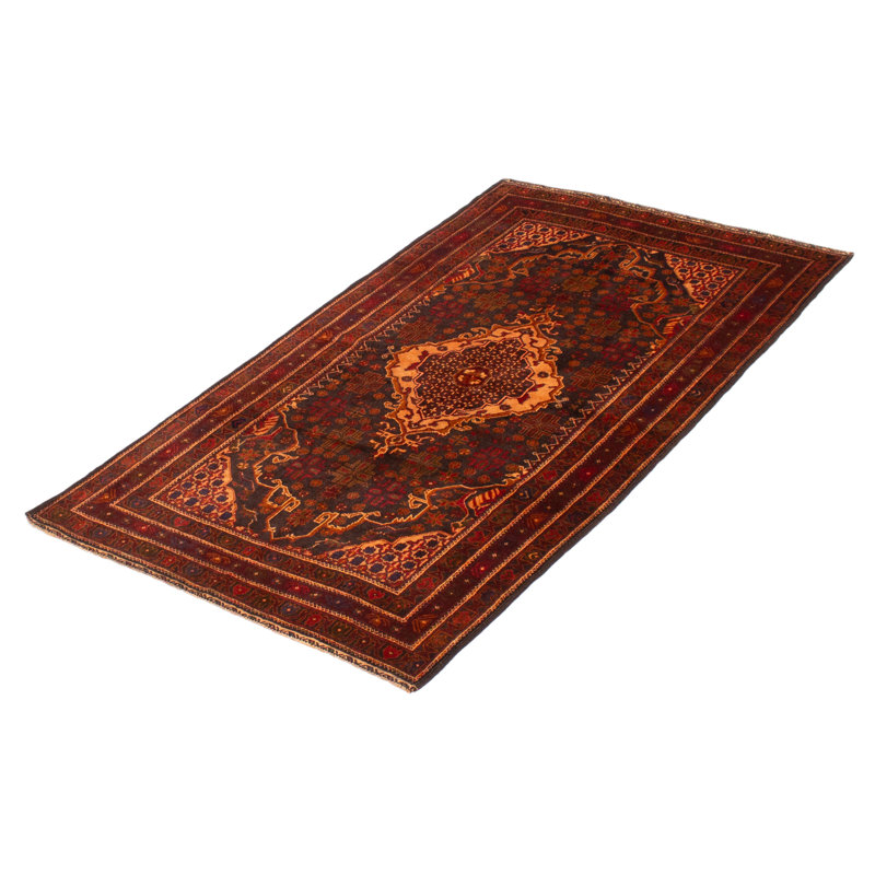 Tapis noir Teimani 3 pi 8 po x 6 pi 5 po