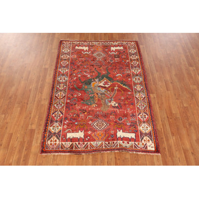Hunting Design Wool Traditional Rug 4x6