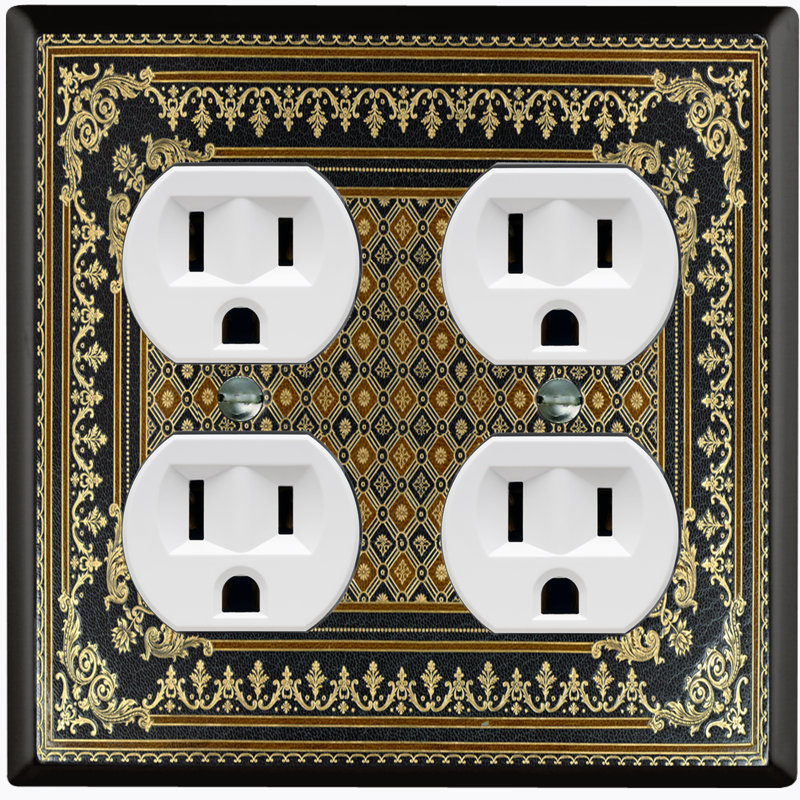 Patterned 2 - Gang Duplex Outlet Standard Wall Plate